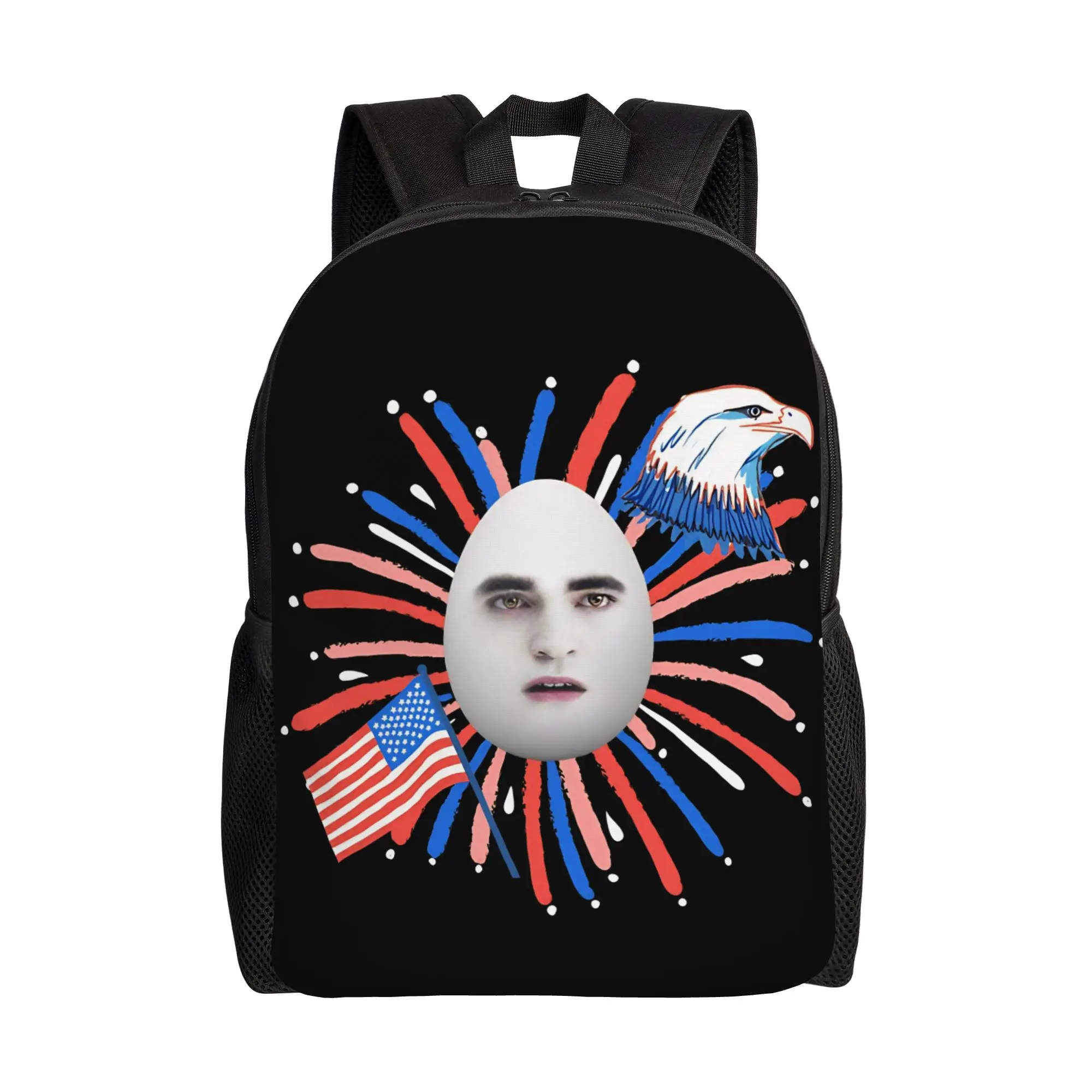 Fourth of July Eggward Backpack for Men Women Cool Student Business Daypack Twilight Edward Cullen Laptop Canvas Bags