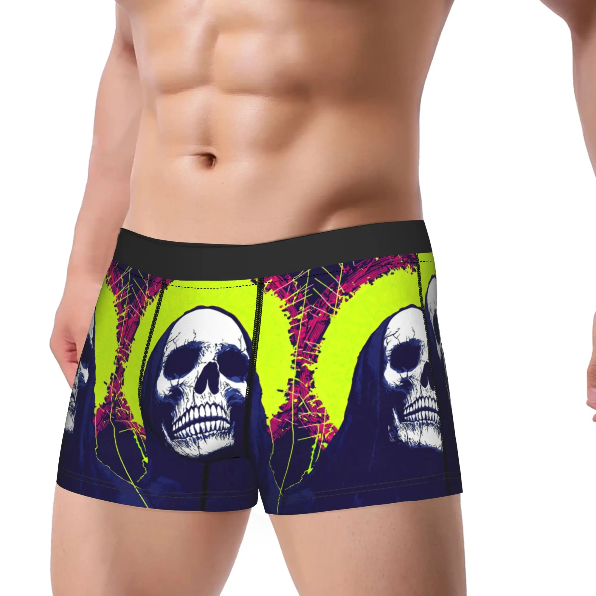 Dark Skeleton Underwear  Pattern Trunk High Quality Men Panties Comfortable Boxer Brief Gift Idea