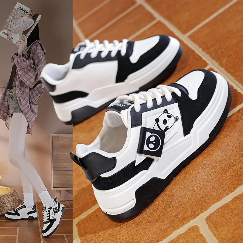 

Ladies Vulcanized Shoes Are Fashionable and Comfortable with Thick Soles Ins Trendy Student Sports and Leisure Board Shoes