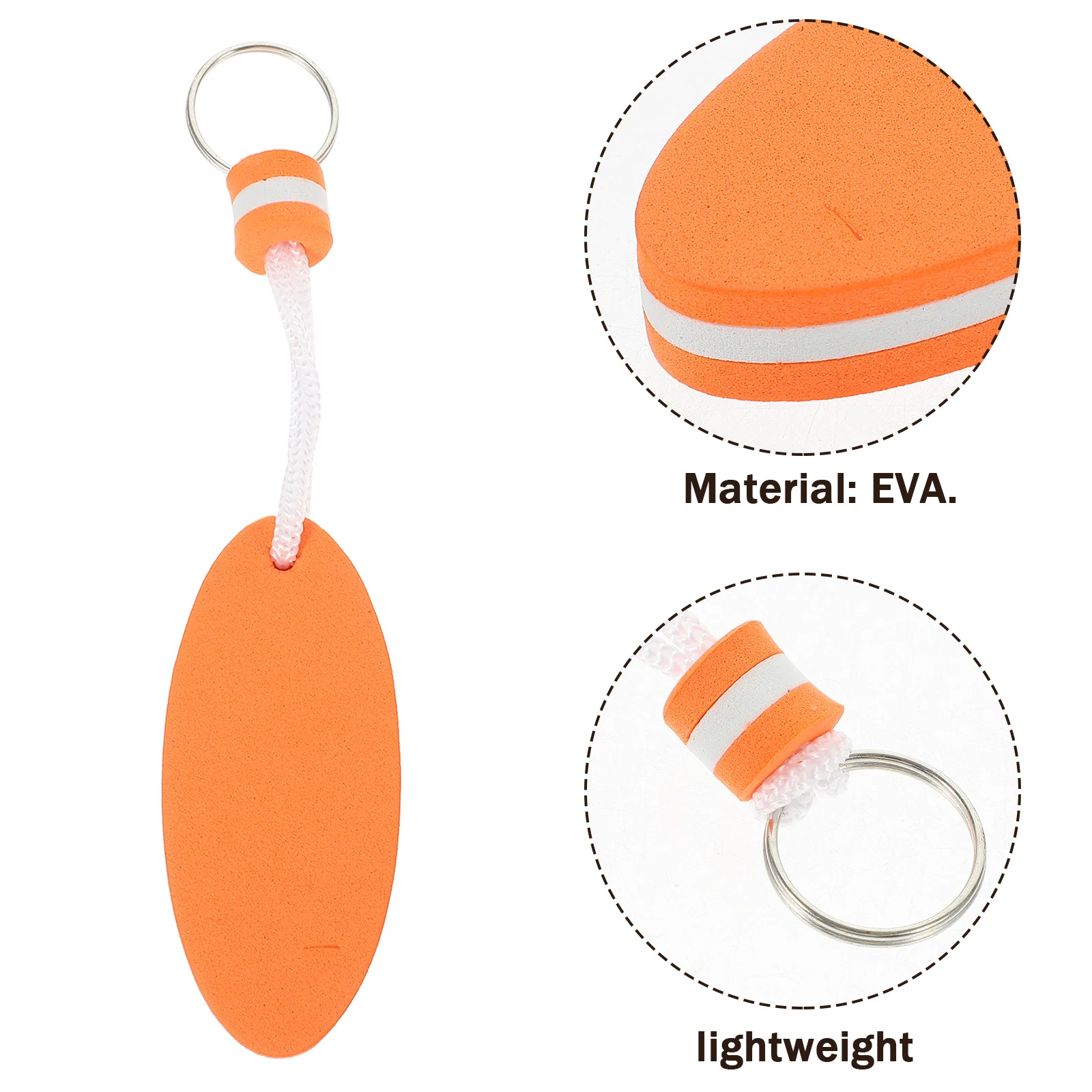 2Pcs EVA Floating Keyring Water Buoyant Keychain for Kayak Canoe Marine Nautical Boating Swim Beach Outdoor (Orange)