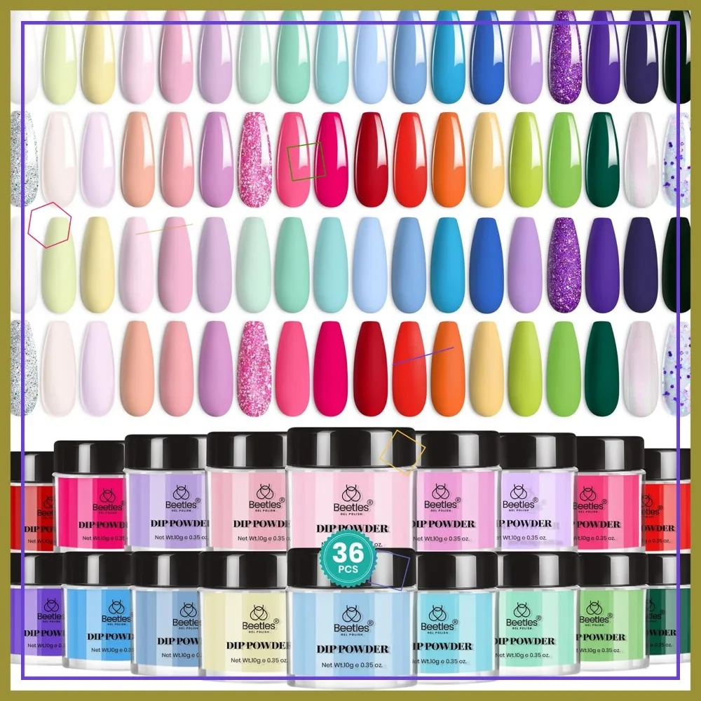 مجموعة أدوات مسحوق غمس مكونة من 36 لونًا، وظلال باستيل لامعة للتجفيف السريع كهدية لصالونات التجميل بنفسك #1