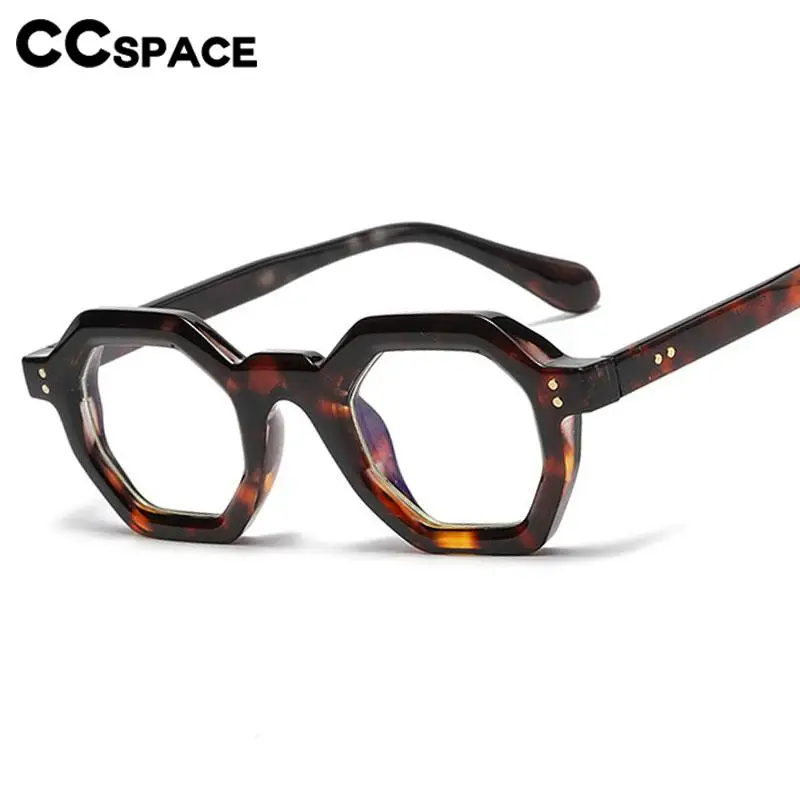 56891 Polygon Leopard Optical Spectacle Frame Fashion Rivet Glasses Frame Outdoors Riding Protection Sun Glasses Uv400