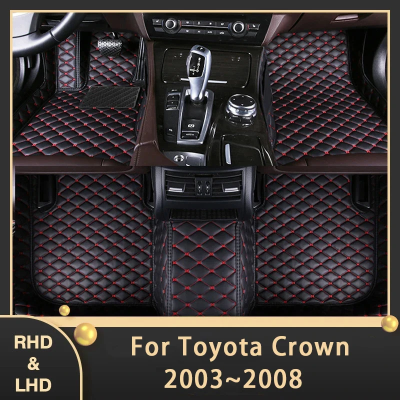 

Car Floor Mats For Toyota Crown S180 2003~2009 Custom Auto Foot Pads Leather Carpet Interior Accessories 2005 2006 2007 2008