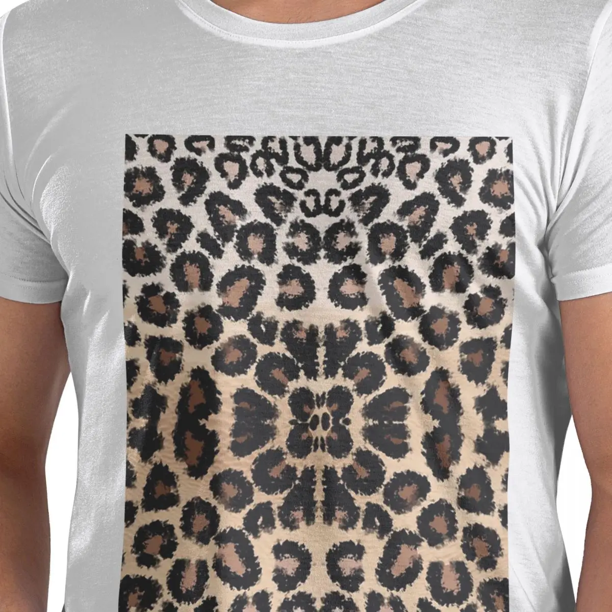 

100% хлопок футболка с леопардовым принтом и рисунком гепарда, мужская классическая футболка большого размера, мужская летняя рубашка с круглым вырезом, топы S-6XL