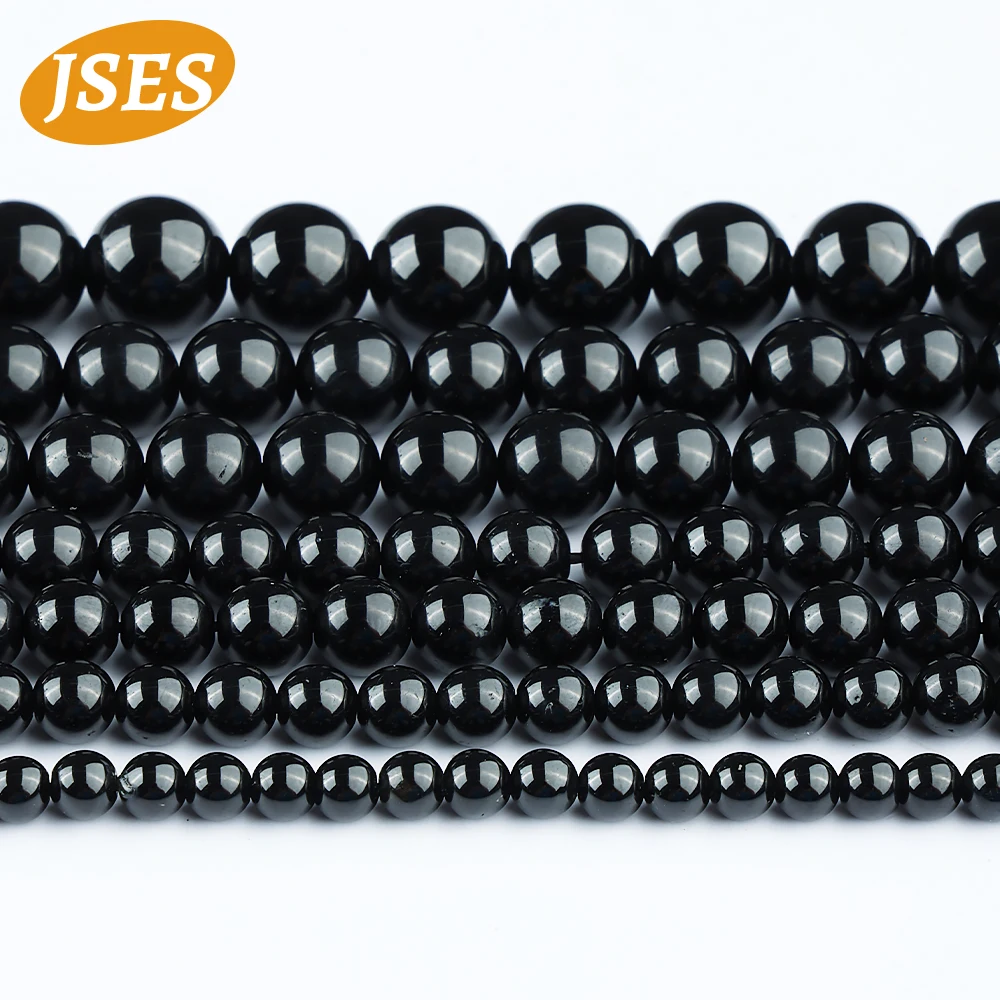 3A Natural Black Tourmaline 4mm 6mm 8mm 10mm Beads for Jewelry Making DIY Bracelets Necklace Wholesale Beads Accessories