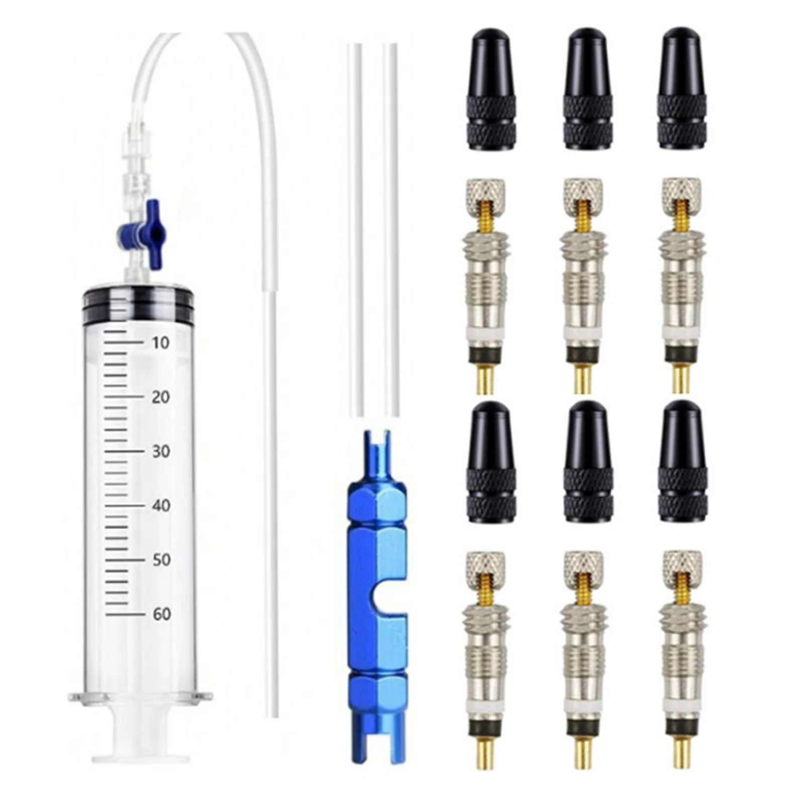 

7/11/14pcs Bicycle Nozzle Set Universal MTB Road Bike French Valve Core Set Practical Bicycle Repair Modification Accessories