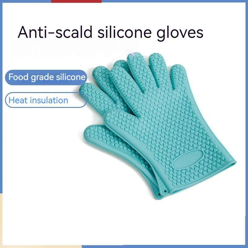 Insulated Anti-scalding Oven Silicone Gloves Can Be Used in Microwave Ovens and Baking Ovens