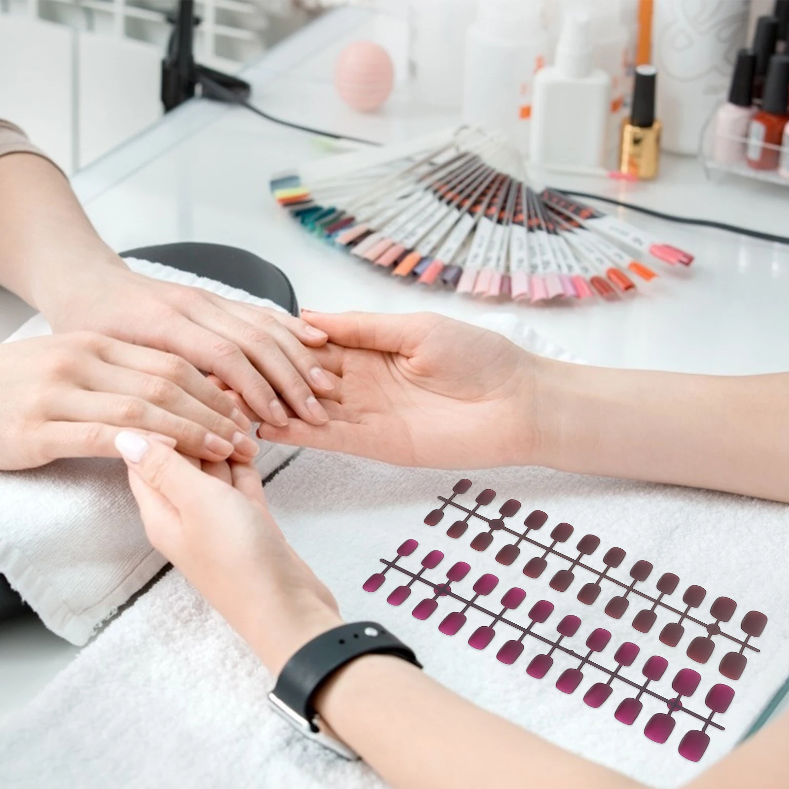 

240 Pcs Fake Nail Set French Nails Impress for Cute False on Short Tips Frosted
