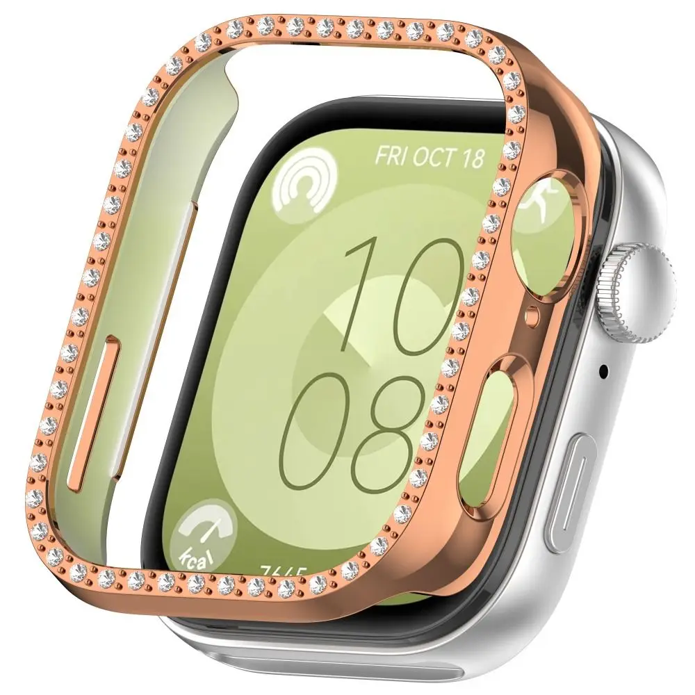 New PC Diamond Protective Case Shell Anti-Scratch Diamond Bumper Smart Watch Accessories Screen Protector for Huawei Watch Fit 3