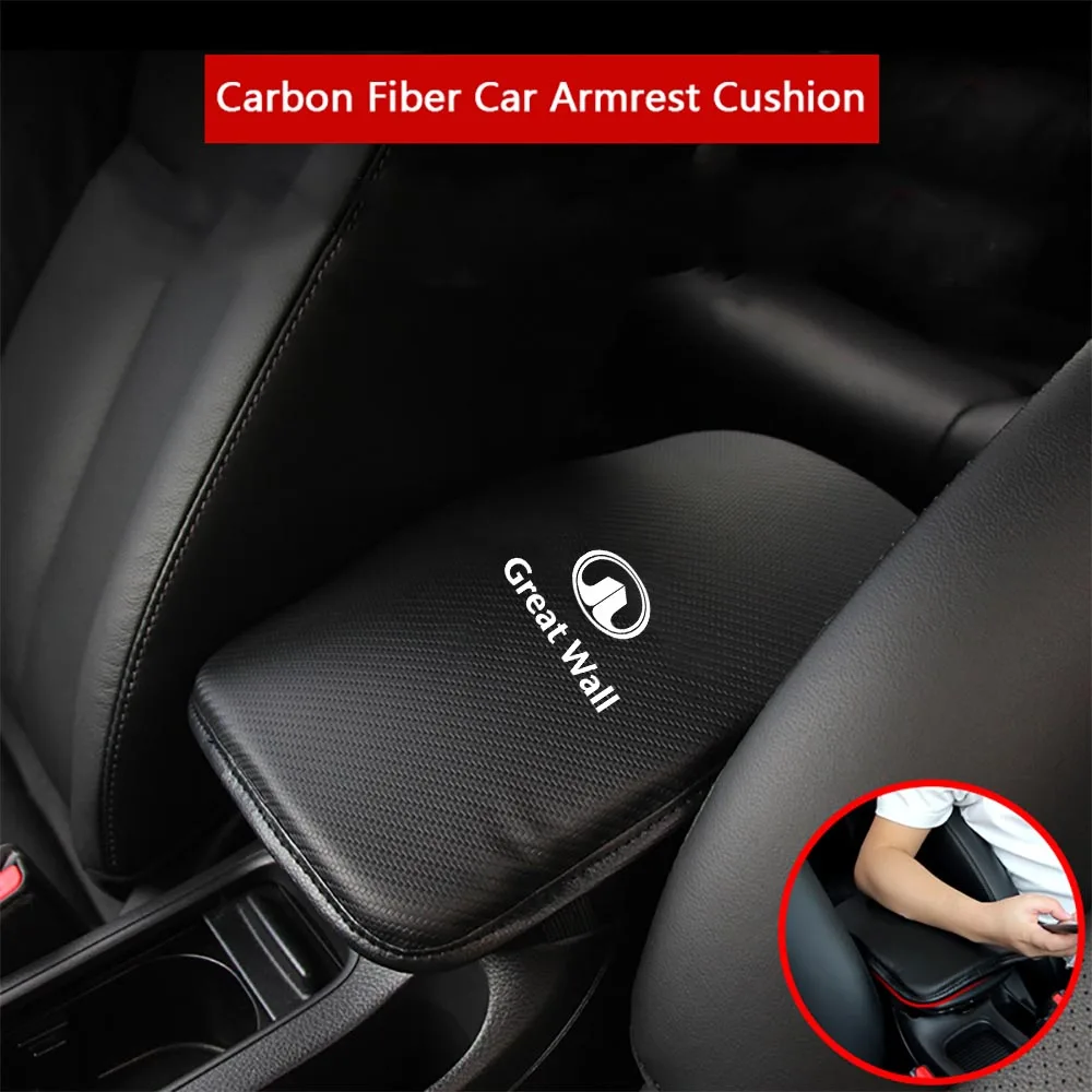 New leather Carbon Fiber Car Armrests Storage Box Cover Pad For Great Wall HAVAL H5 Safe M4 STEED GWM Wingle 5 Deer Voleex C30