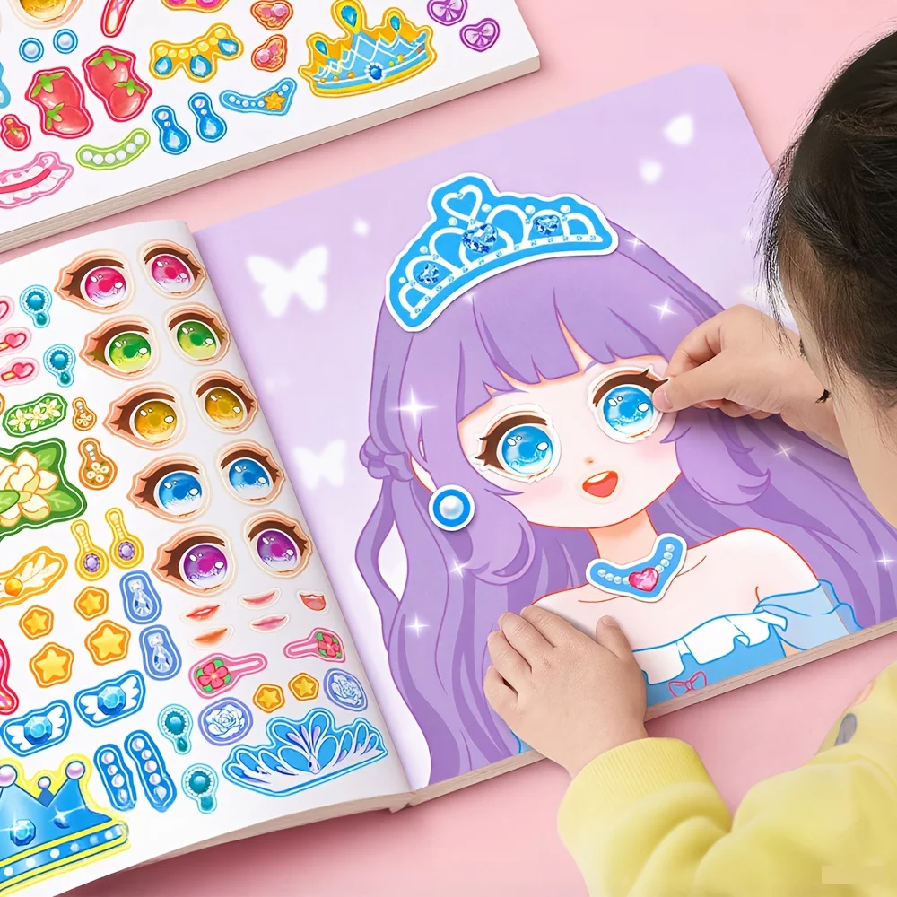 

DIY Face Painting Book, with Fashion Doll Design - Dress-Up Game Set, Includes Reusable Stickers for Creative Fun, Beautiful Facial Art, and Interactive Activities - Perfect as Party Favors or Gifts, New Year, Birthday, Christmas Gifts