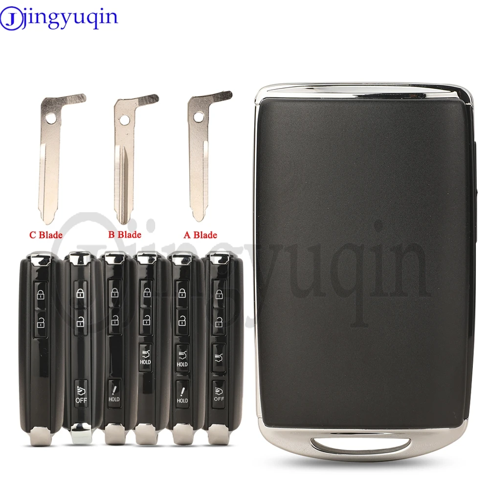 

jingyuqin Remote Car Key Shell Case For Mazda 3 CX30 CX5 CX9 M6 MX5 Miata 2019 2020 2021 2022 Smart Keyless Housing 2/3/4Buttons