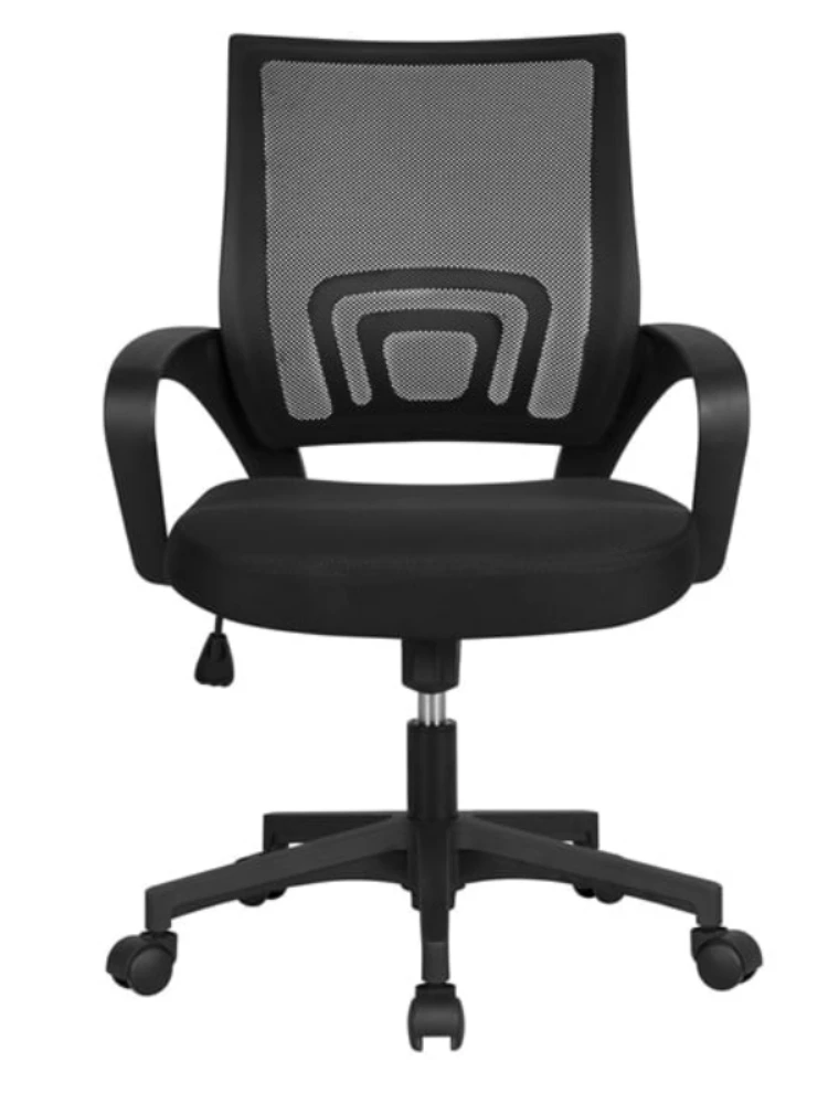 Mid Back Mesh Swivel Office Chair, Cadeira preta com braços, mobiliário de escritório, Mart cadeira ajustável