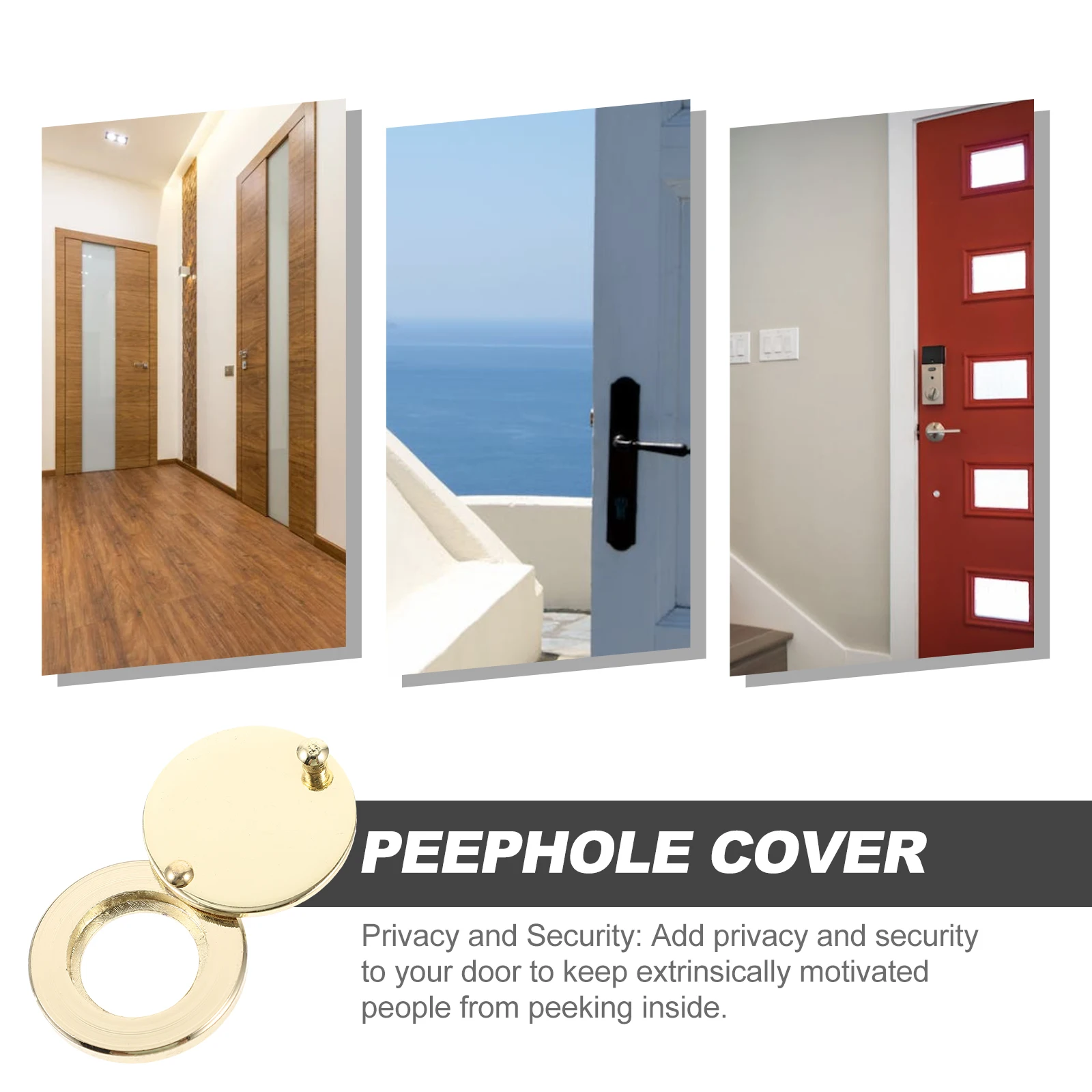 

Door Peephole Protector Rotary Metal Cover Privacy Protection Front Door Viewer Security Device Apartment Essentials