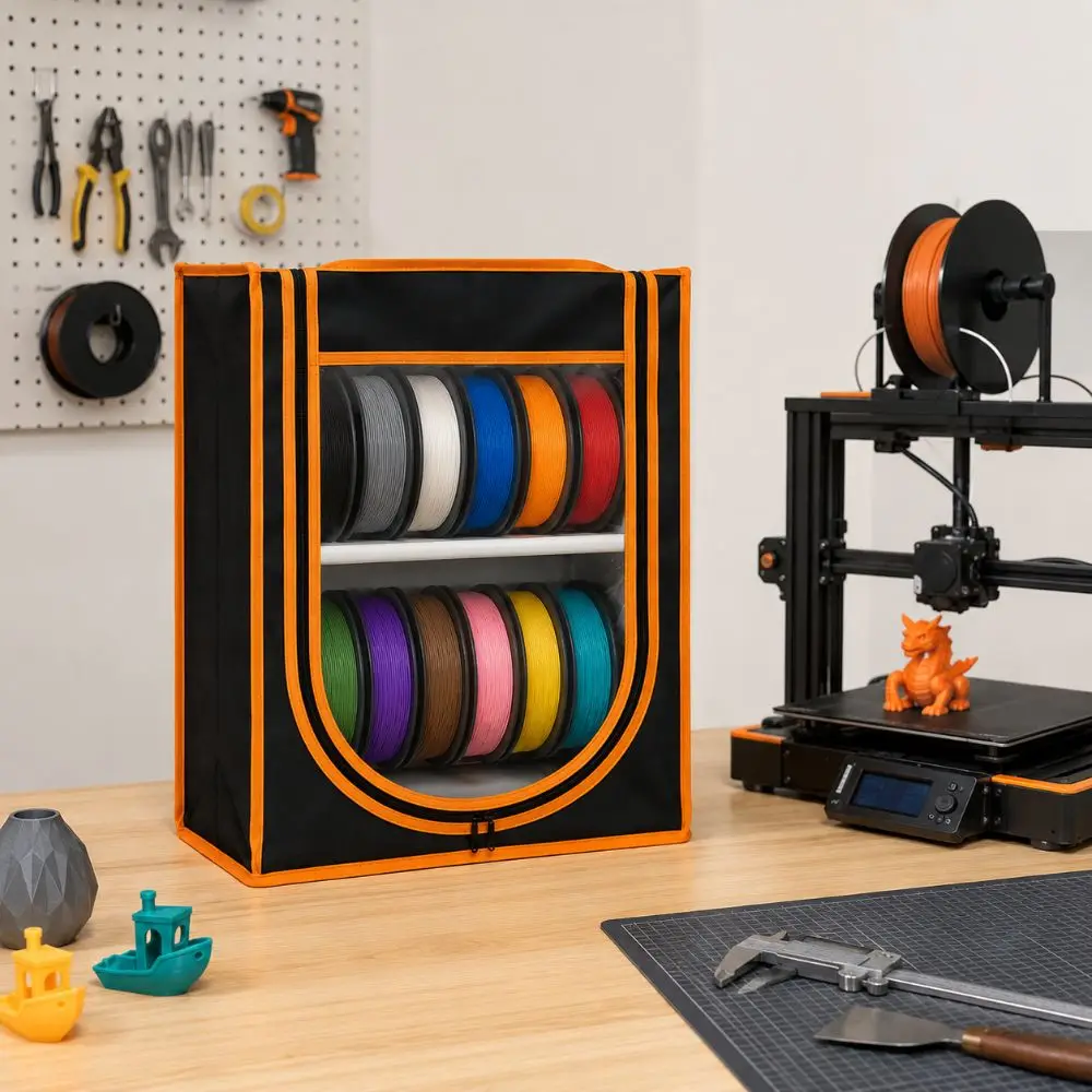 Dual Tier 3D Printer Filament Storage Rack Dustproof Waterproof Filament Storage Holder Large Capacity Sealed Filament Organizer