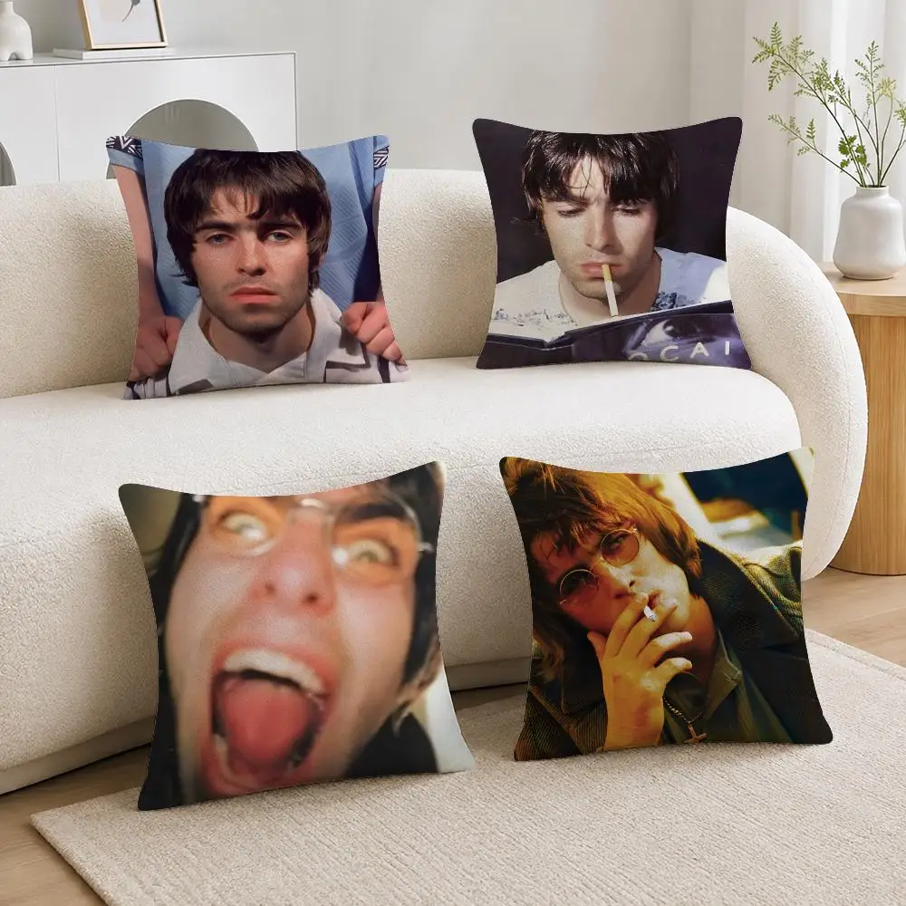 Singer Liam Gallagher Cushion Cover Soft Plush Cushion Covers Fluffy Throw Pillow Cases for Sofa Bedroom Home Decor