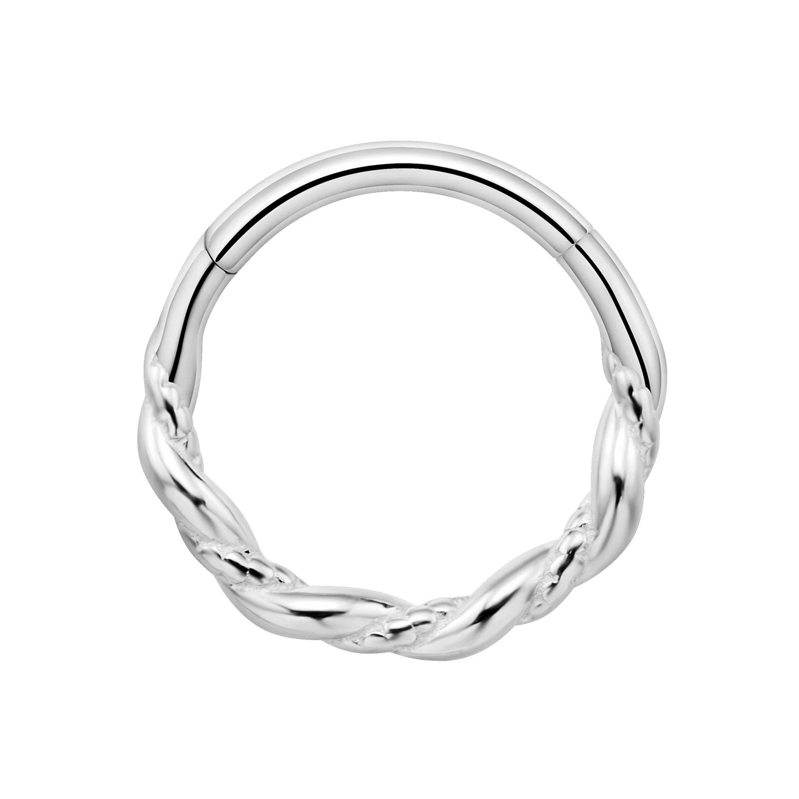 Stainless Steel Hinged Hoop Nose Rings with Butterfly Pattern