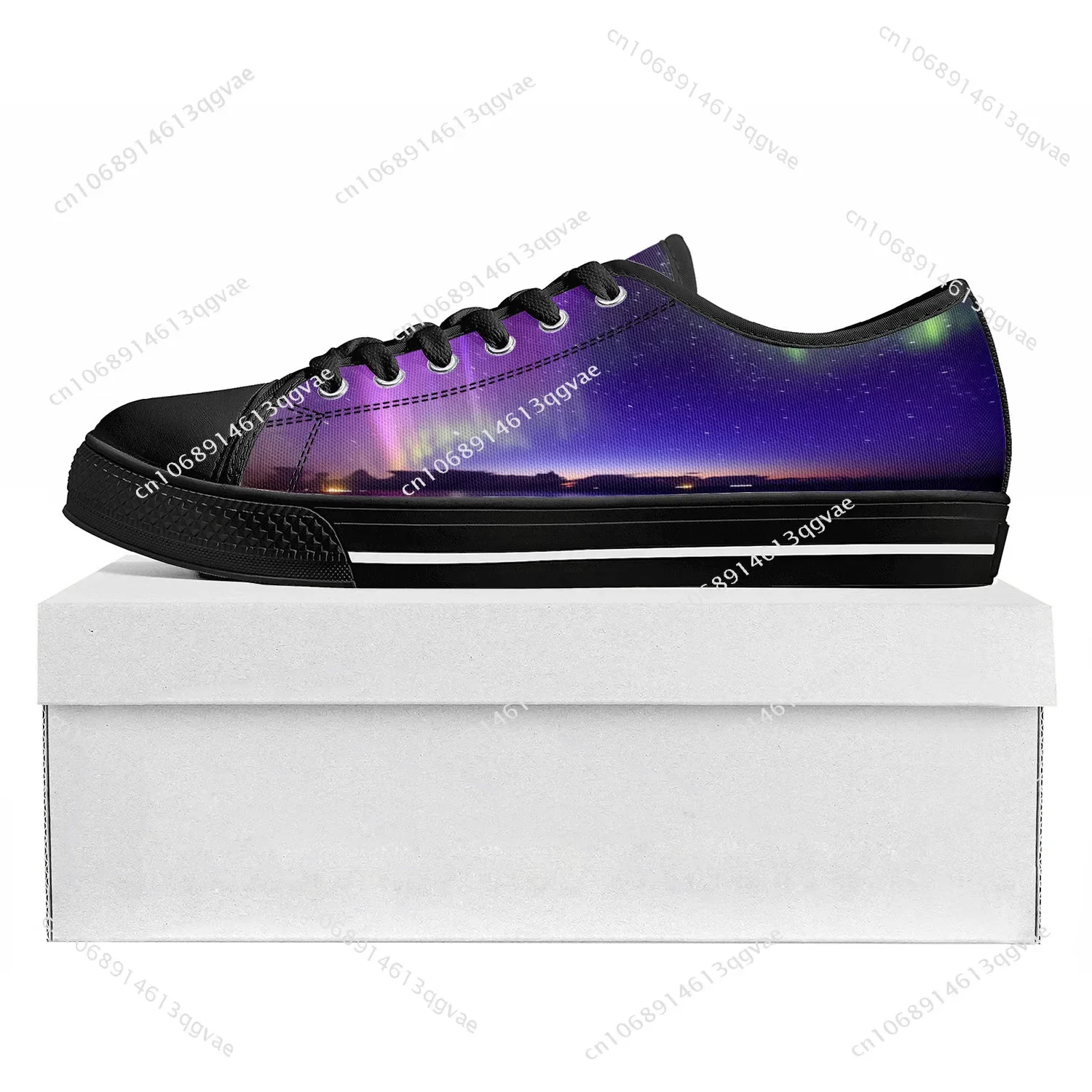 

Northern Lights Low Top Sneakers Womens Mens Teenager High Quality Sneaker Canvas Custom Made Shoes Couple Customize Shoe Black