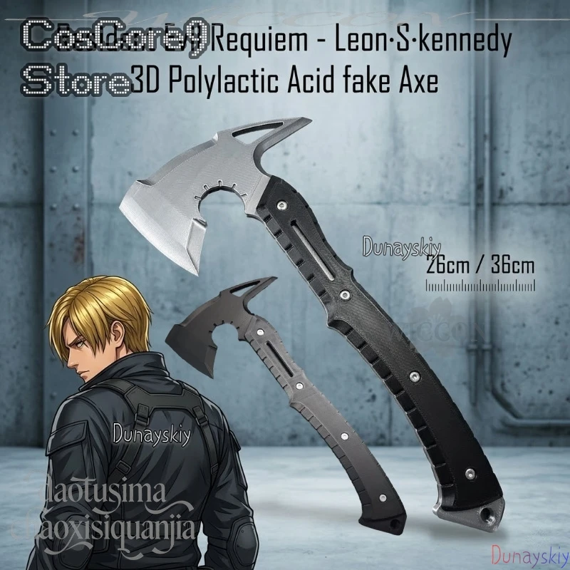 Accesorios de Cosplay del Juego de Terror RE9, Hacha Táctica Falsa, Accesorios de Ácido Poliláctico 3D, Material de PVC Preciso, Impresión 3D, Cosplay de Leonon