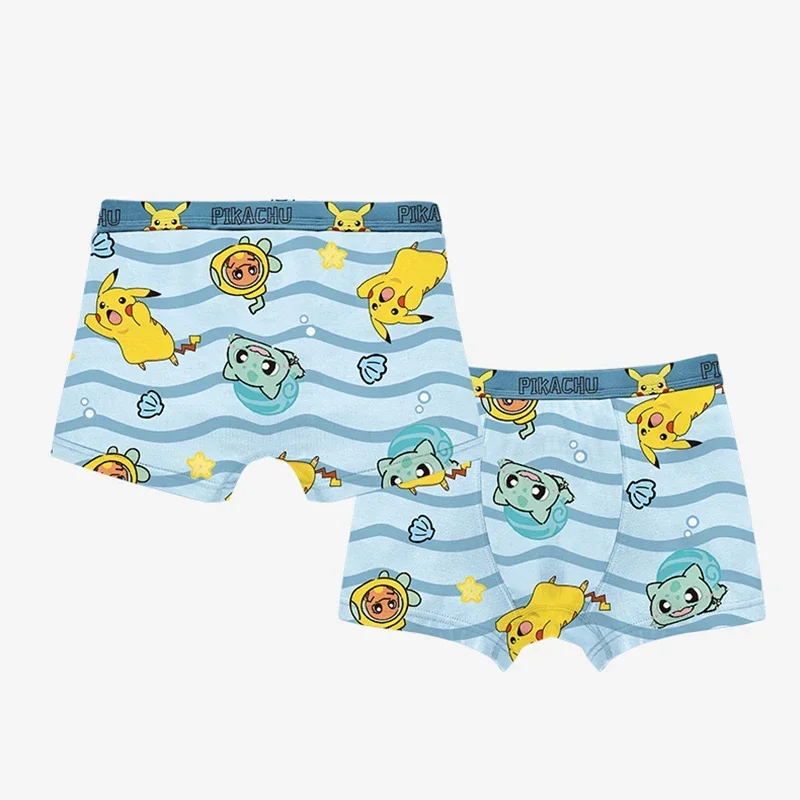 Pokemon Pikachu Children Cotton Underwear Cute Printing Panties Kids Short Boxer Briefs Cartoon Print Summer Boy Underwear