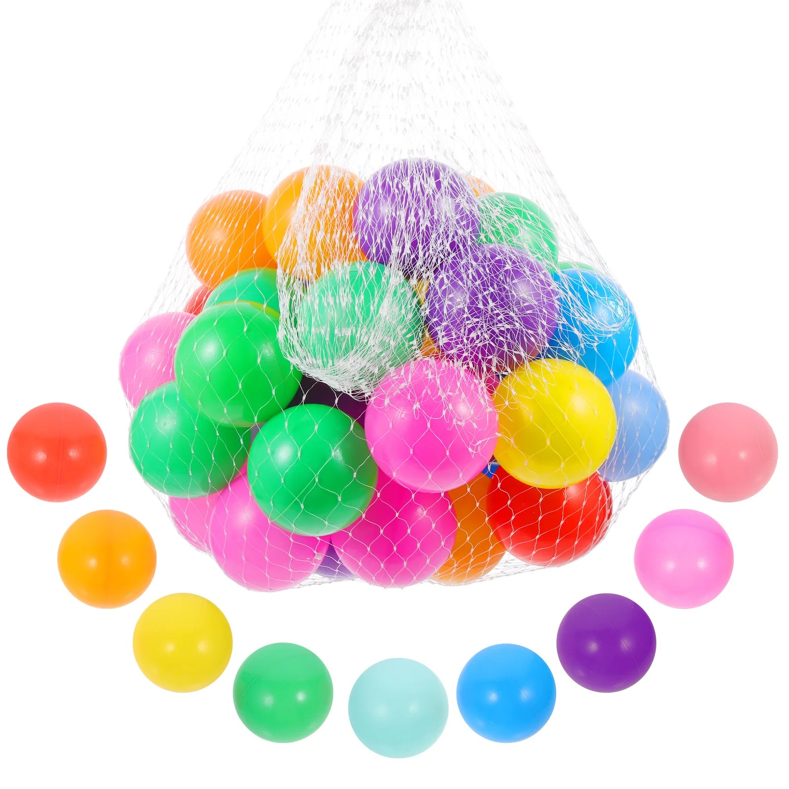 50Pcs Round Plastic Balls Colorful Ocean Balls for Ball Pits Crush Resistant Play Tent Bounce House Activity Gift