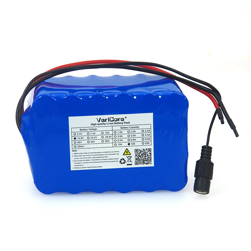 VariCore 14.8V 12Ah 4s6p 18650 Lý-Iom Bộ Pin Câu Cá Ban Đêm Đèn Nóng Thợ Mỏ Của Bộ Khuếch Đại Pin Với BMS
