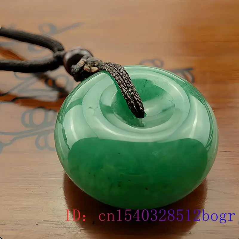 Pingente de jade natural para homens e mulheres Dongling de jade circular verde esculpido à mão joia de esmeralda, amuleto da sorte