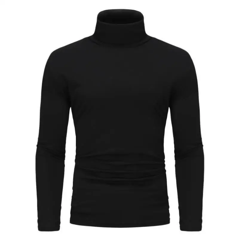 Suéter masculino de malha com gola alta, 3 peças, outono inverno, gola grossa, ciwalk, roupa interna, não deformável, fibra coolmax