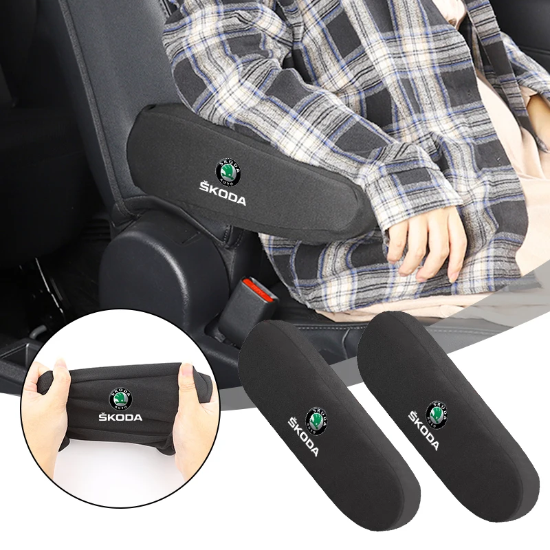 Car Seat Armrest Protector Elbow Support Pad Arm Rest Cover Interior For Skoda Octavia Rapid Kodiaq Superb Derivative Karoq Fabi view 3