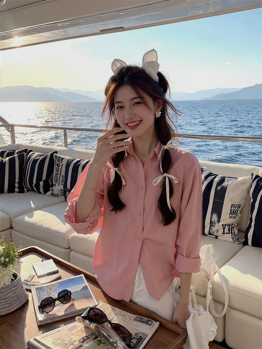 Damskie koszule vintage z długim rękawem, satynowy wygląd, jedwabista tekstura, wysokiej jakości materiał modalny, zapinane na guziki, eleganckie, do pracy, do biura.