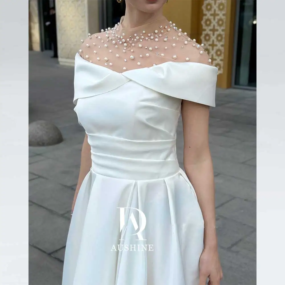 Aushine Dress Luxury Birthday Evening Dress Floor Length Sleeveless Summer Elegant Wedding Party Gowns For Women Arab 2024Fu