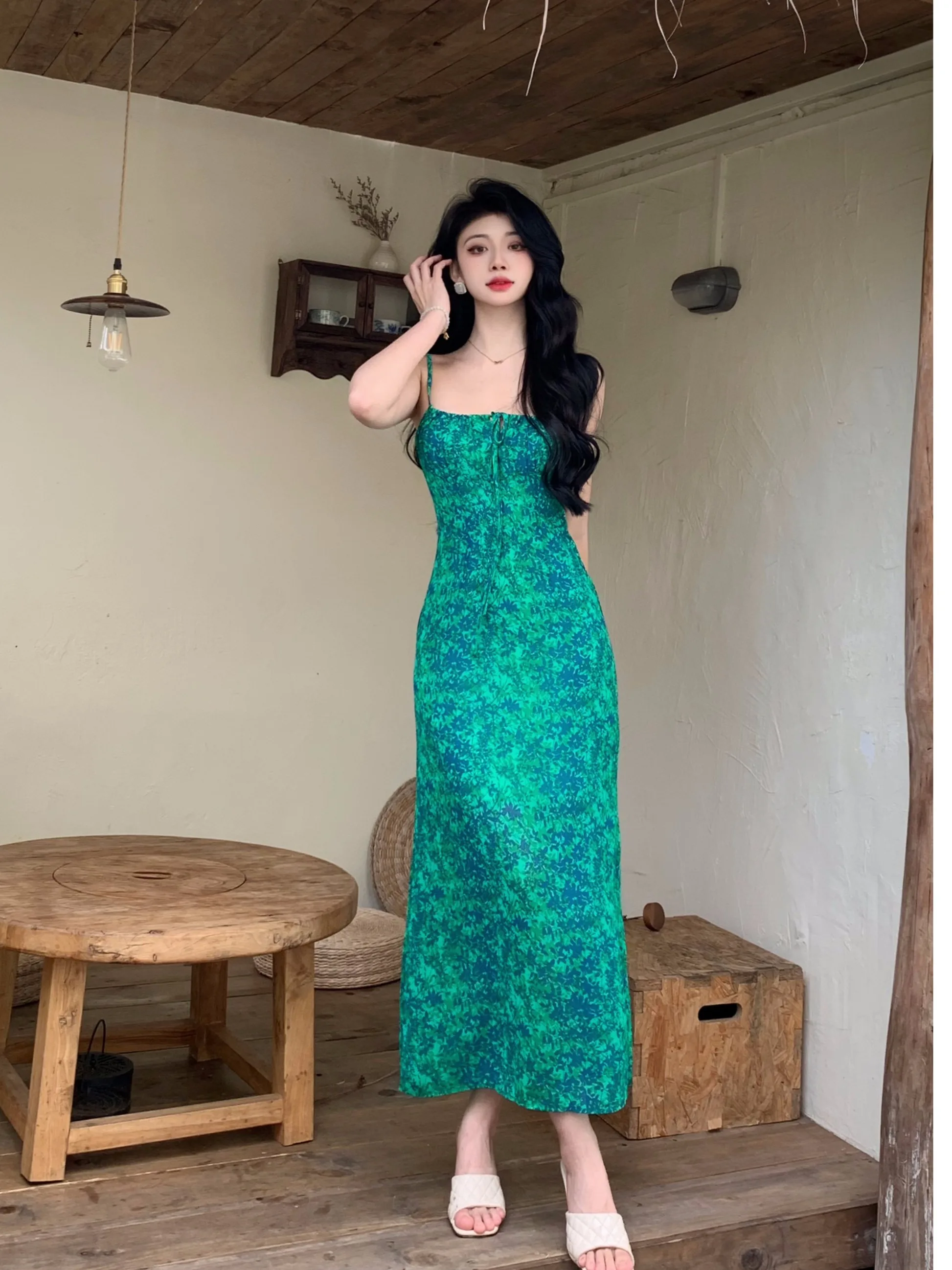 

Женская винтажная длинная юбка больших размеров с цветочным принтом, завышенной талией, корейский стиль, для офиса и повседневной носки