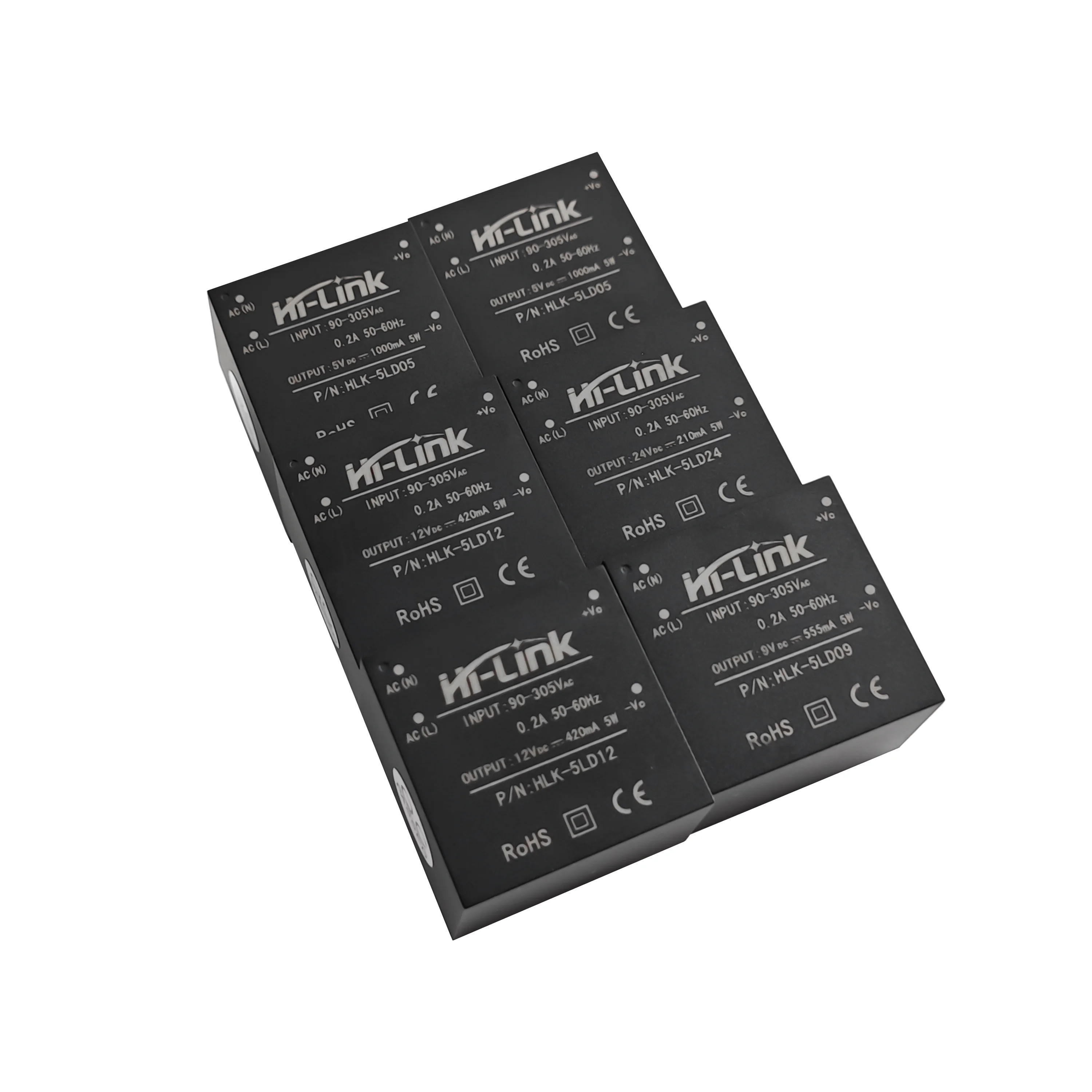 Hi-Link HLK-5LD05 5LD09 5LD12 5LD15 5LD24 AC-DC Isolated Power Supply Module 5/9/12/15/24V 5W Converter for Industrial Control