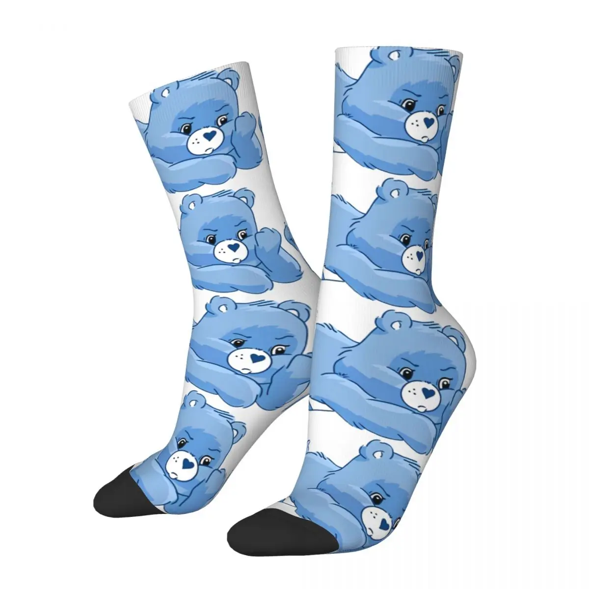 

Funny Care Bears Grumpy Bear Lying Down Football Socks Polyester Middle Tube Socks for Unisex Breathable