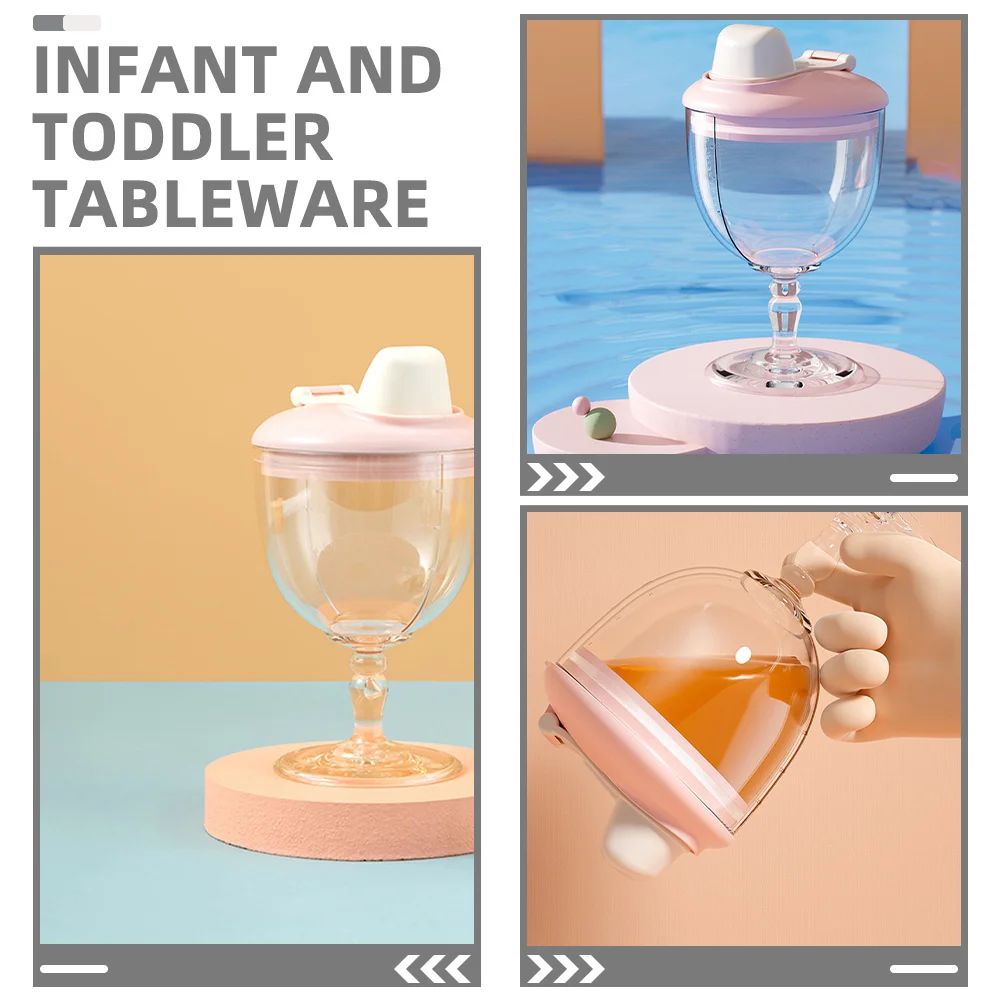 Copo bebendo para bebês, 150ml, copo inquebrável para crianças, suco, leite, criança, sem derramamento, rosa, garrafa de água para bebês, recipiente de suco de plástico