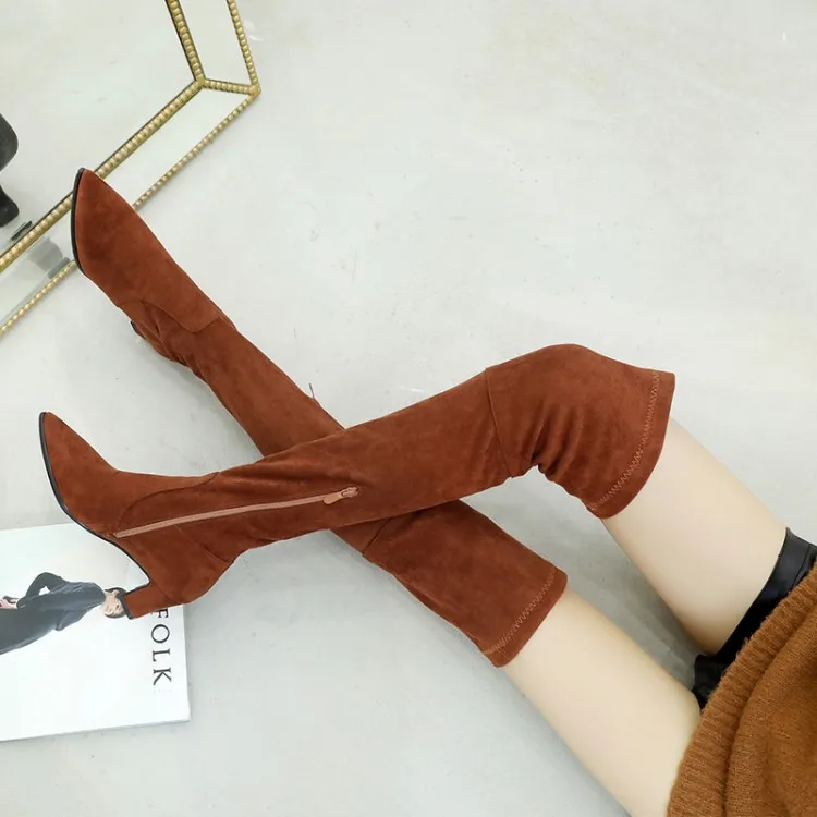 Big Size 9 10 11-17 thigh high boots knee high boots over the knee boots women ladies boots	shoes woman winter boots women Pure