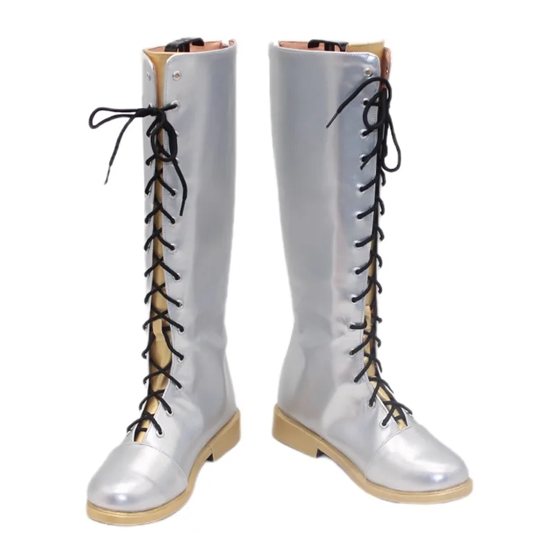 Rumi Cosplay Schuhe Silber Stiefel Spiel KPop Dämon Jäger Rolle Spielen Leistung Requisiten Für Frauen Mädchen