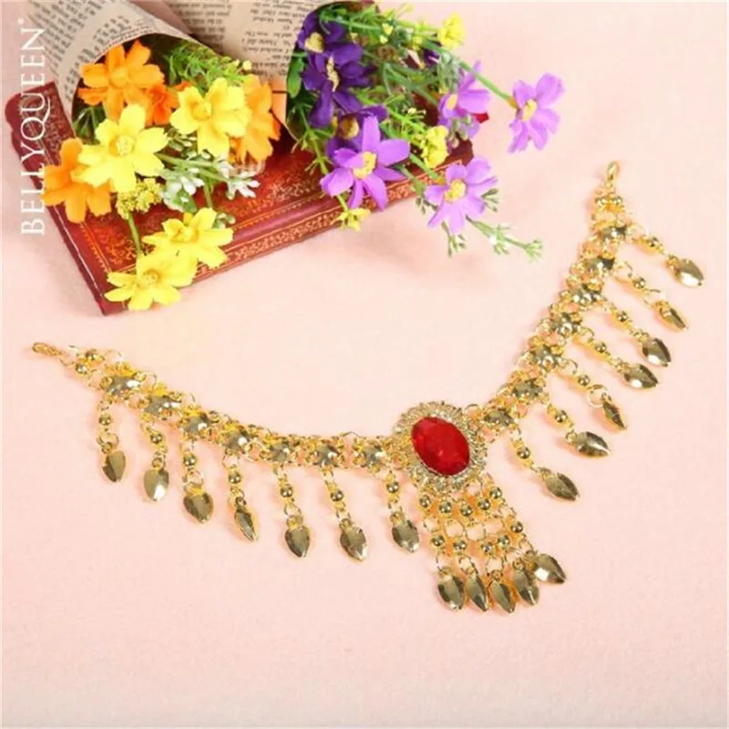 Ladies Wedding Bollywood Fashion 2 In 1 Necklace Headpiece Head Chain Belly Dance Frontlet Accessories Jewelry India Performance