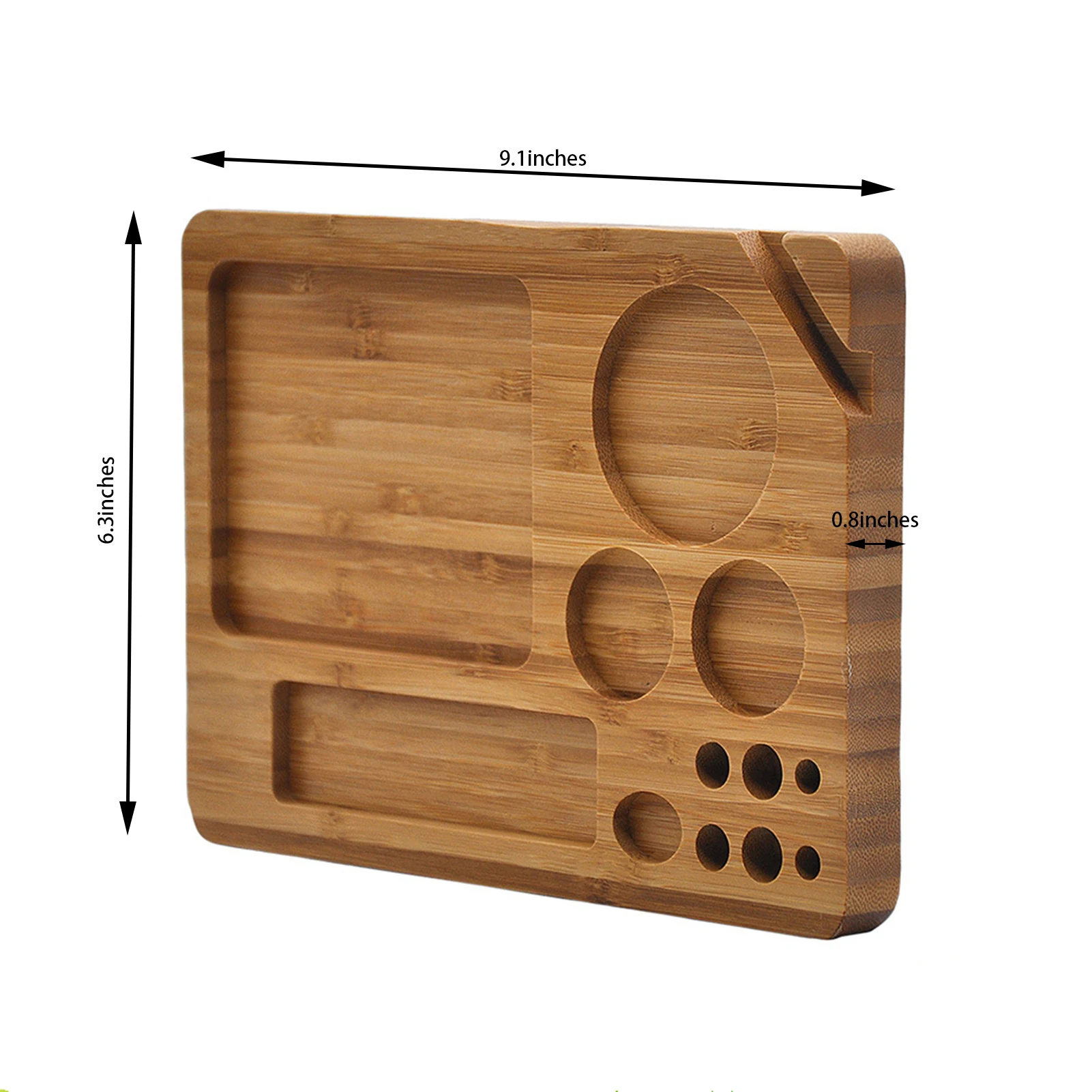 Wood Rolling Tray Rolling Paper Console Multipurpose Tobacco Grinding Tray Pure Solid Durable Wood(9.1\