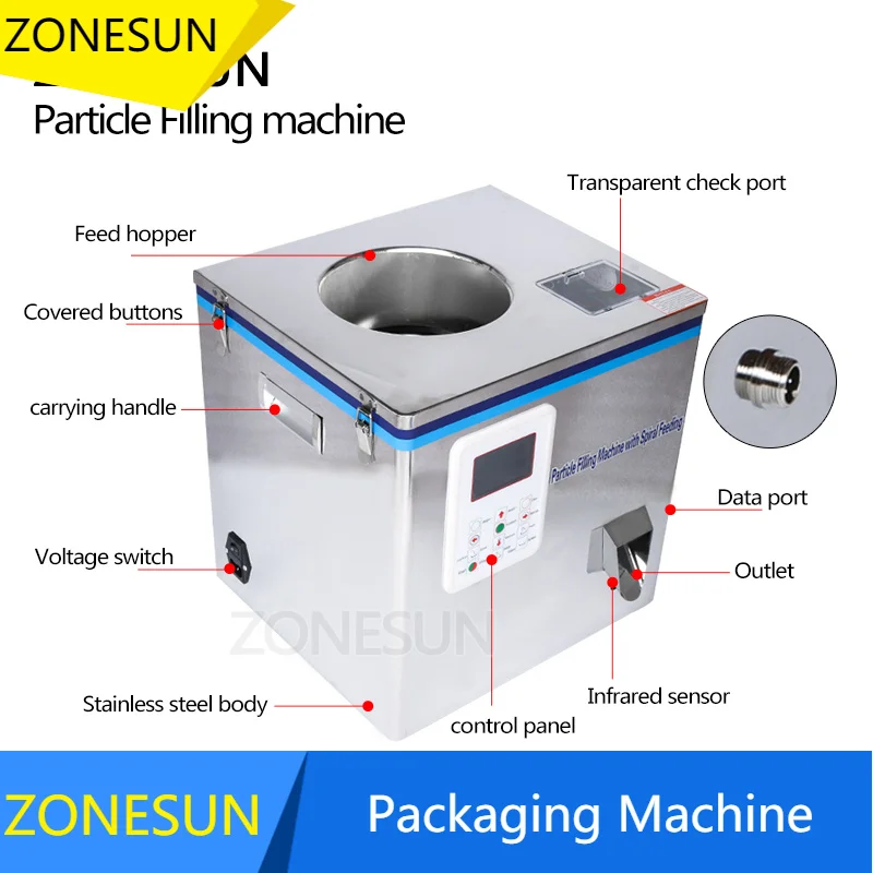 ZONESUN 2-200G Tea Filling Machine Sachet Filling Machine Medlar Granule Automatic Weighing Machine Filler Supply Powder Filler