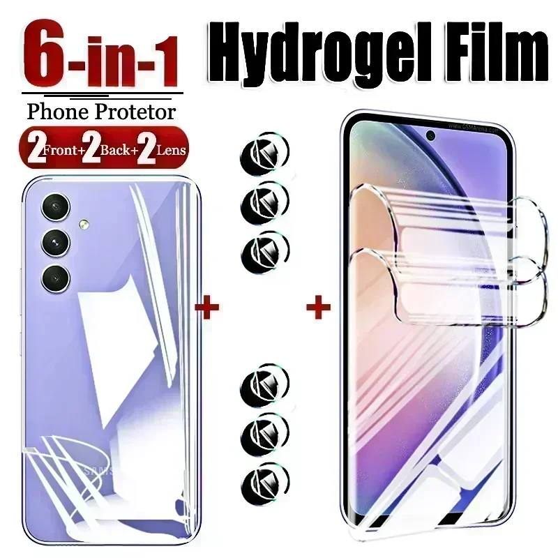 

6To1 Front Back Lens Hydrogel Film for Samsung Galaxy A54 A24 A34 5G A14 4G Lens Glass M54 M14 M04 A04 S A M 54 Screen Protector