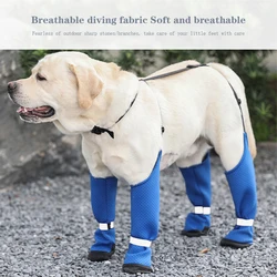 Dog Suspender Boots, Anti-Slip Tall Dog Boots, Adjustable Breathable Suspender Boots With Anti Fall Collar, Paws Protector