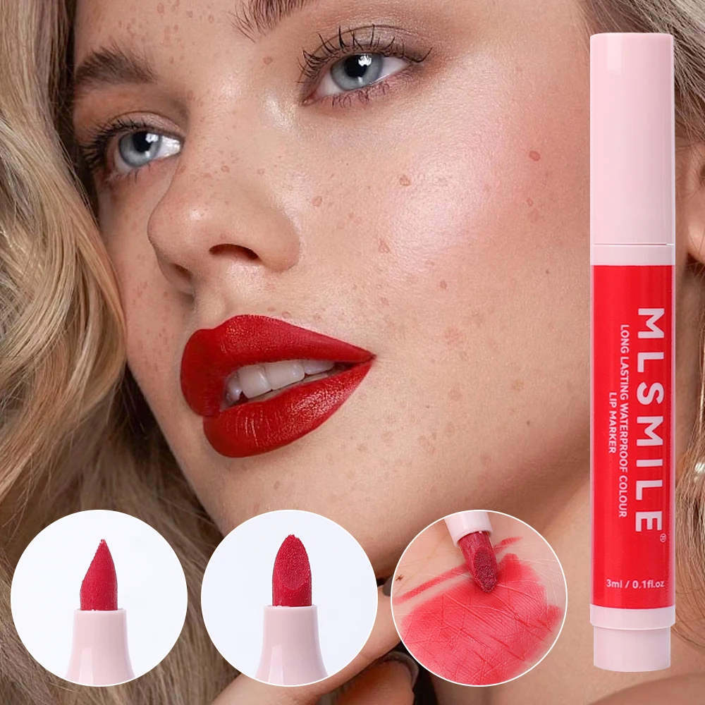 Matte Marker Lippenstift Stift Lippen Liner langlebige wasserdichte Farb wiedergabe Antihaft-Tasse nackte Samt Lippen glasur Frau Kosmetik