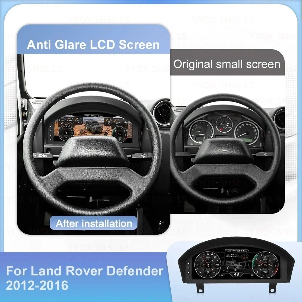 

Для Land Rover Defender 2012-2016 ЖК-дисплей приборной панели виртуальный CockPit измеритель скорости приборная панель цифровой кластерный экран одометра