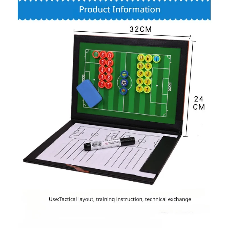 Football Coaching Strategy Board Foldable Soccer Strategy Teaching Clipboard Kit Magnetic Tactic Board Football Match Equipment