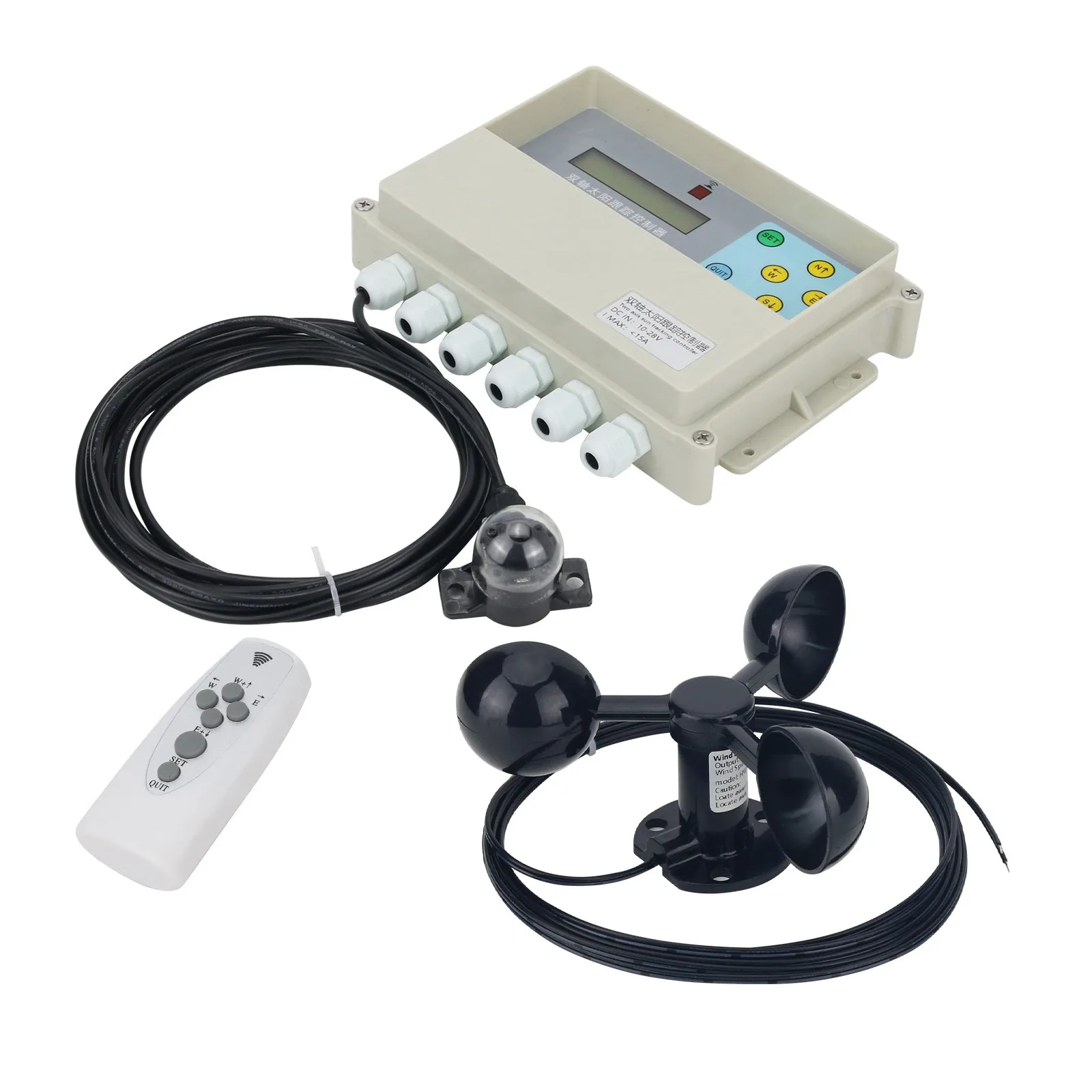 

Dual Axis Solar Tracker Controller Automatic Solar Tracking with Remote Control Wind Speed Sensor