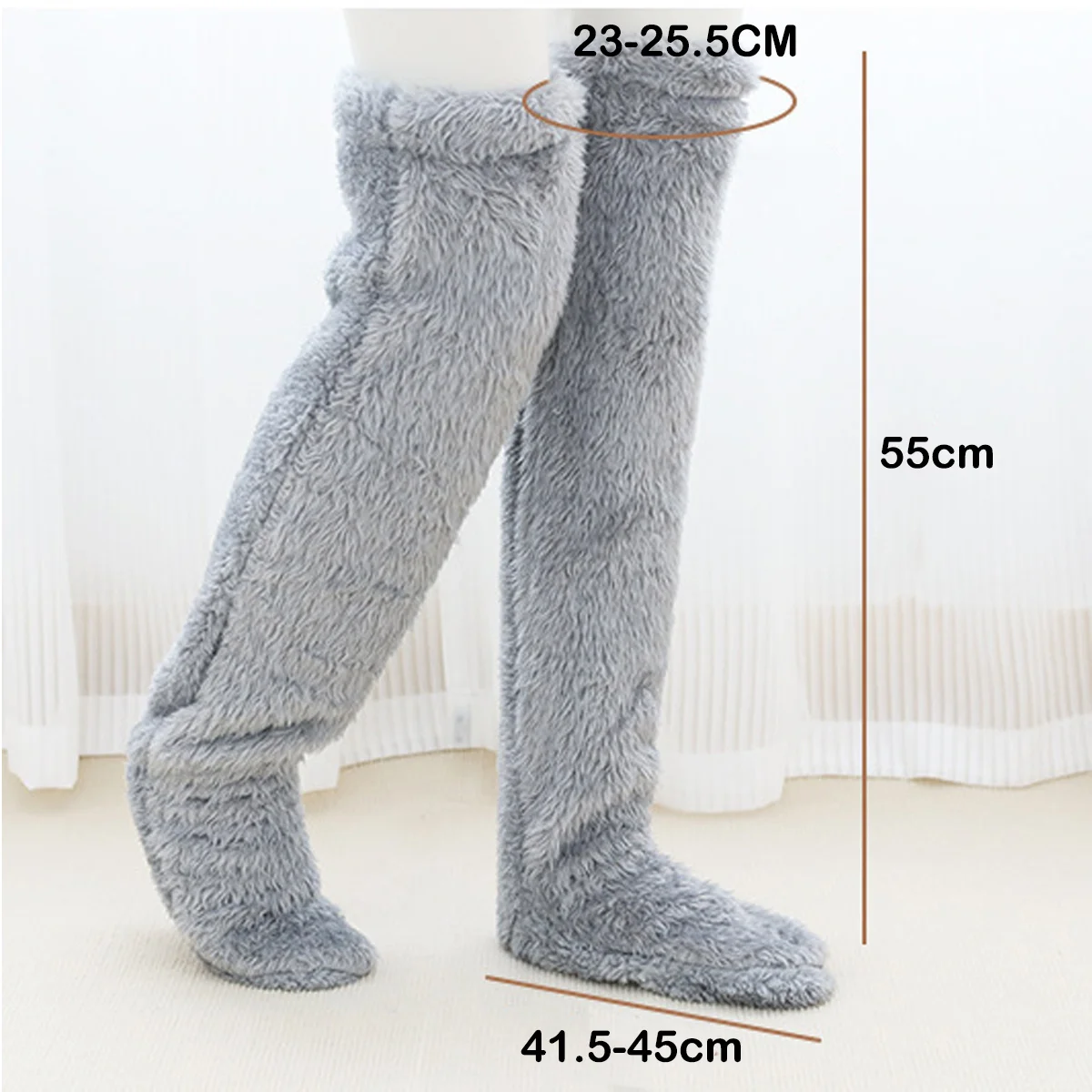 Fluffy Leg Warmers Stocking Winter Warm Knee Leg Cover Home Over Knee Socks Thick Woolen Fuzzy Bed Sleep Long Feet Sock Slippers