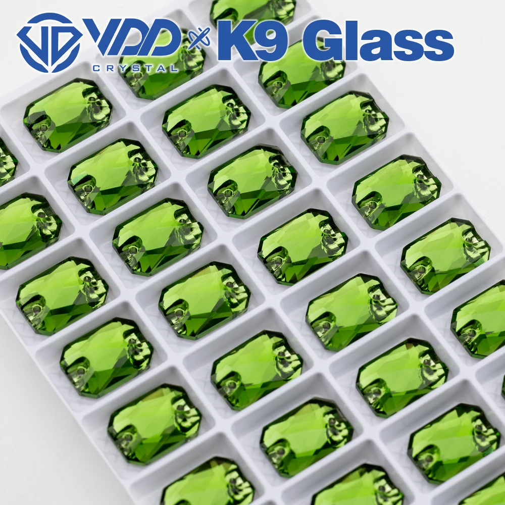 VDD Großhandel Smaragdschliff Hochwertige K9-Glas-Applikations-Strasssteine, Kristall-Flachrück-Applikationssteine zum Nähen für Bekleidungsdekorationen – Detail 17