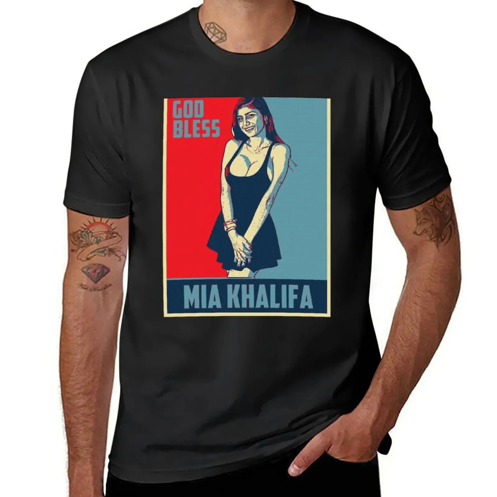 

God Bless Mia Khalifa - Mia - The Best - Star T-Shirt valentines clothes aesthetic clothes designer t shirt men