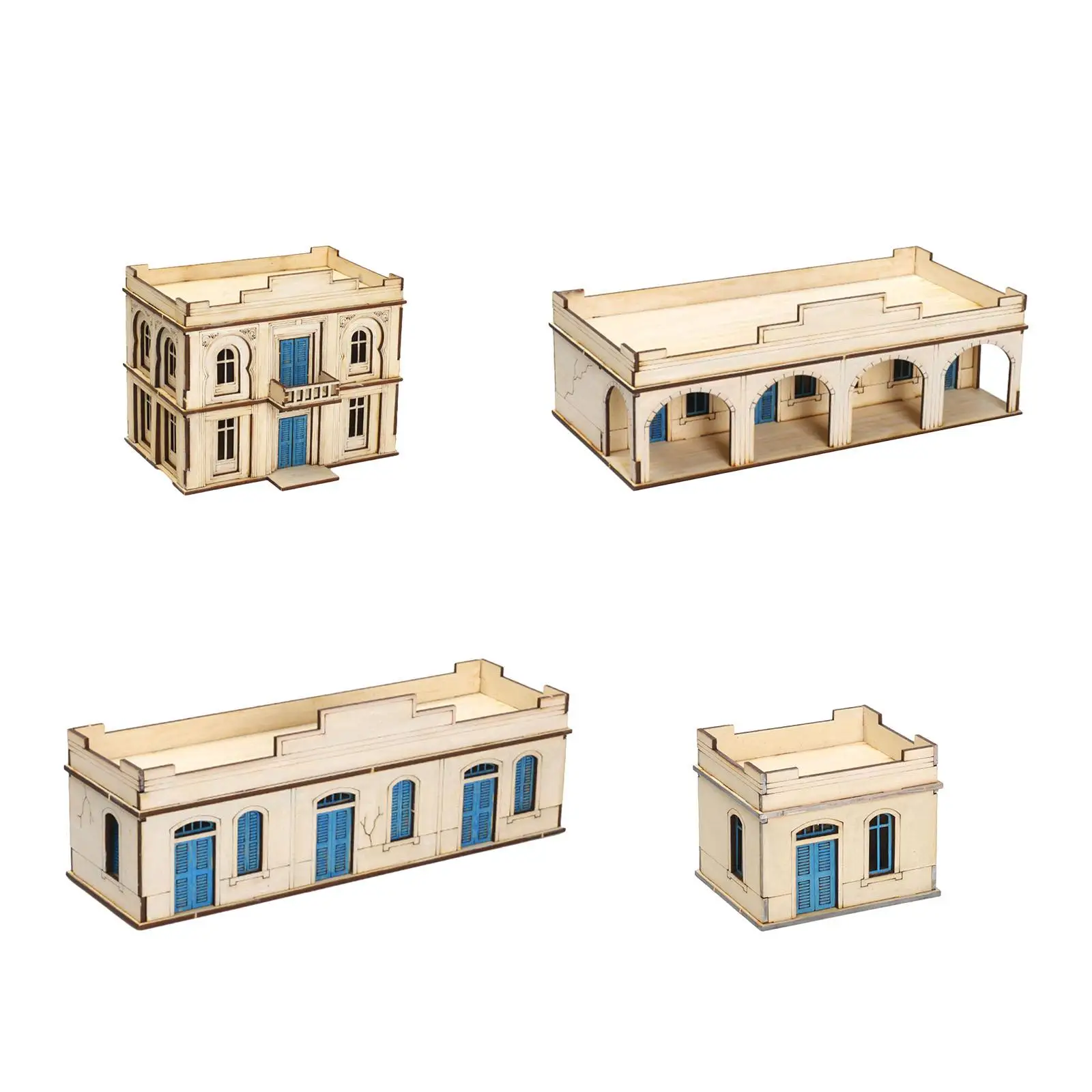 1/72 Wooden Architecture Kits 3D Wooden Puzzle Wooden House Model for Scene Accessories Teens Adults Decoration Unique Gifts